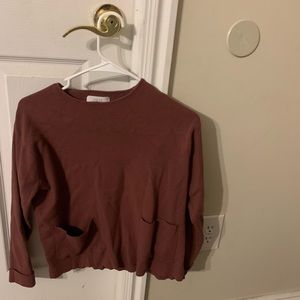 super cute zara shirt side XXS brownish color with two cute front pockets